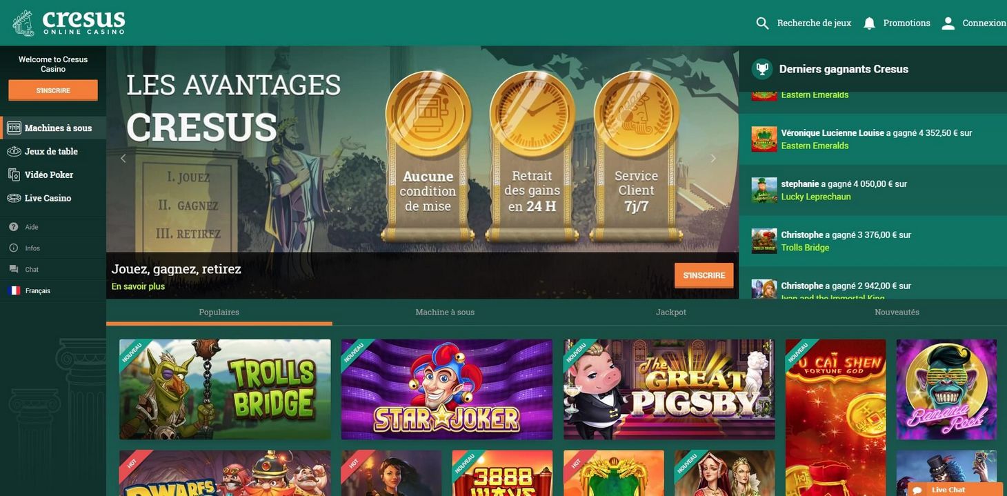 Évaluation du casino en ligne Cresus